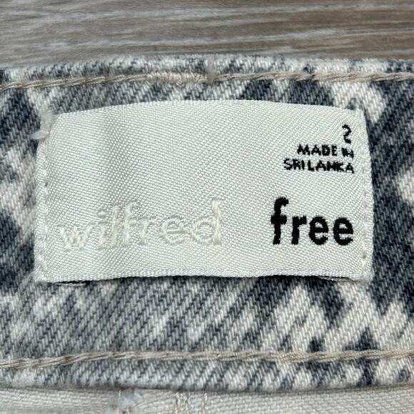 Wilfred Free Pants Gray Snakeskin Print Cotton High Rise Straight Leg - Picture 9 of 9